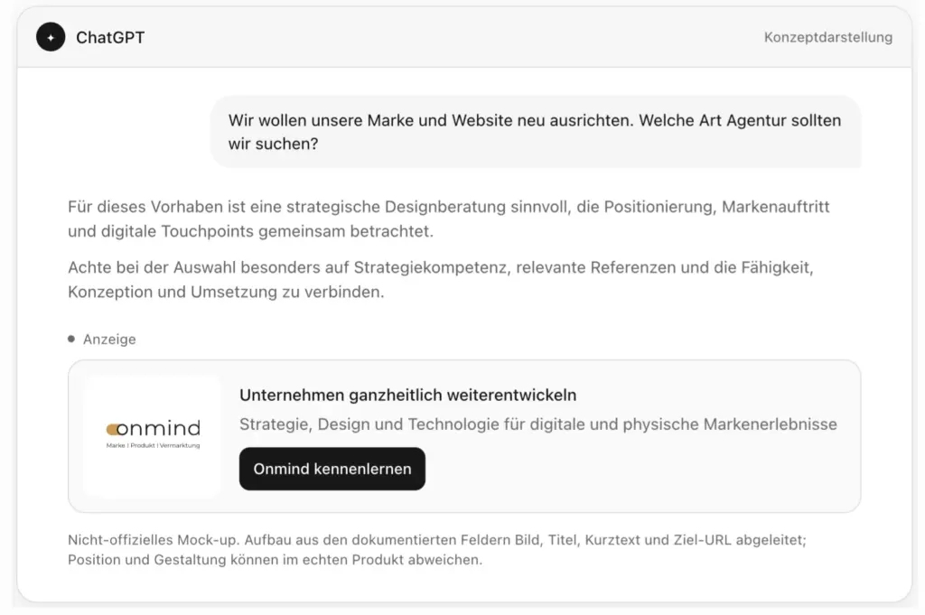 Mögliches Aussehen ChatGPT Anzeigen