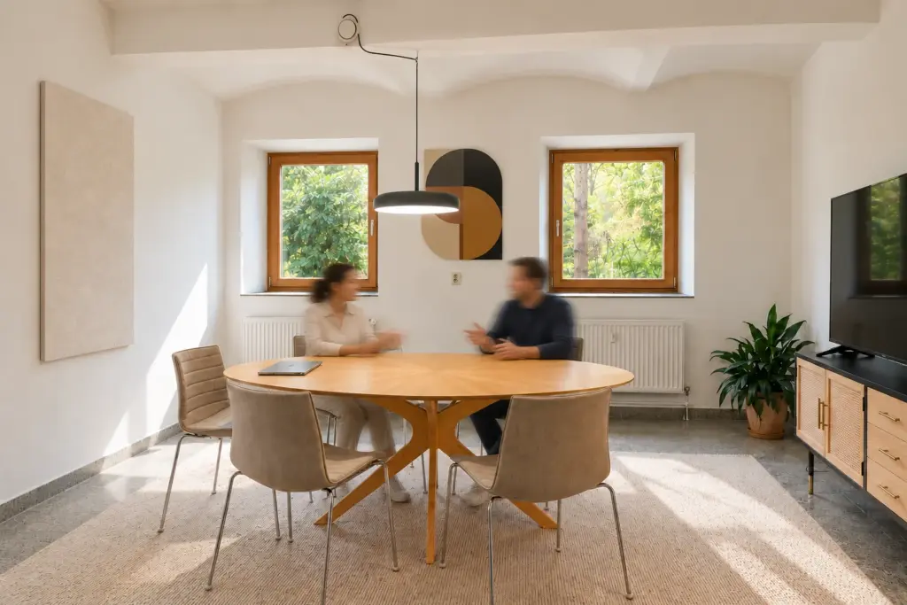 Besprechungsraum von Onmind in der Landlmühle in Stephanskirchen